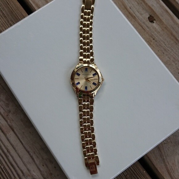 Anne Klein Gold-Tone with Crystal blue dial Watch - Picture 7 of 9
